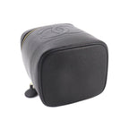 Chanel Vanity Hand Bag Caviar Leather Black CC Logo Gold — view 5