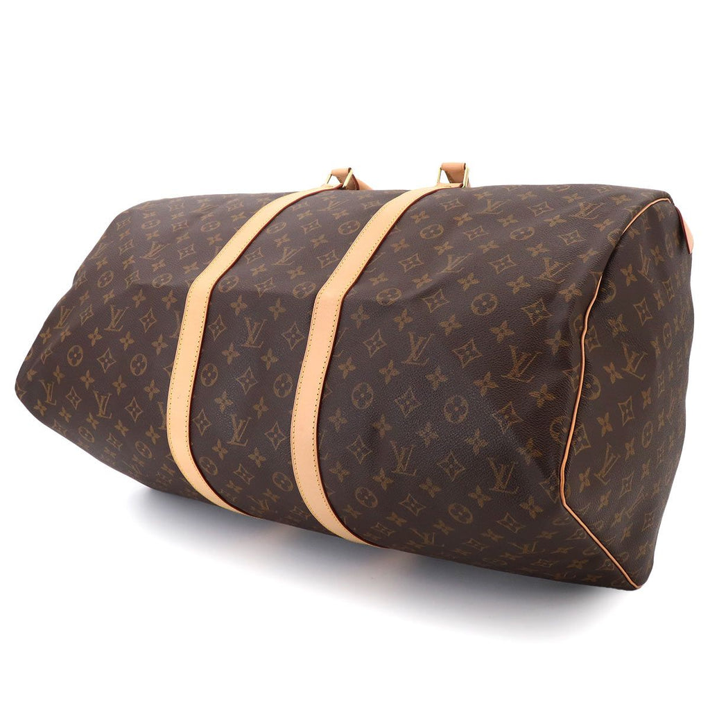 Louis Vuitton Monogram Keepall 55 Boston Bag Brown Gold — view 7