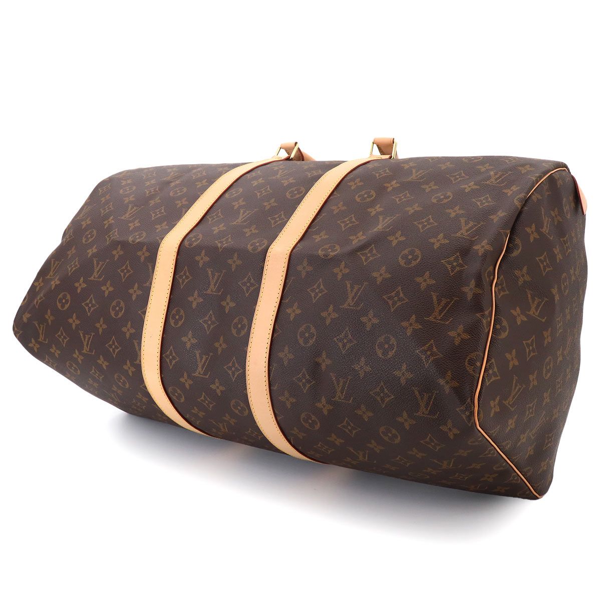 Louis Vuitton Monogram Keepall 55 Boston Bag Brown Gold — view 7