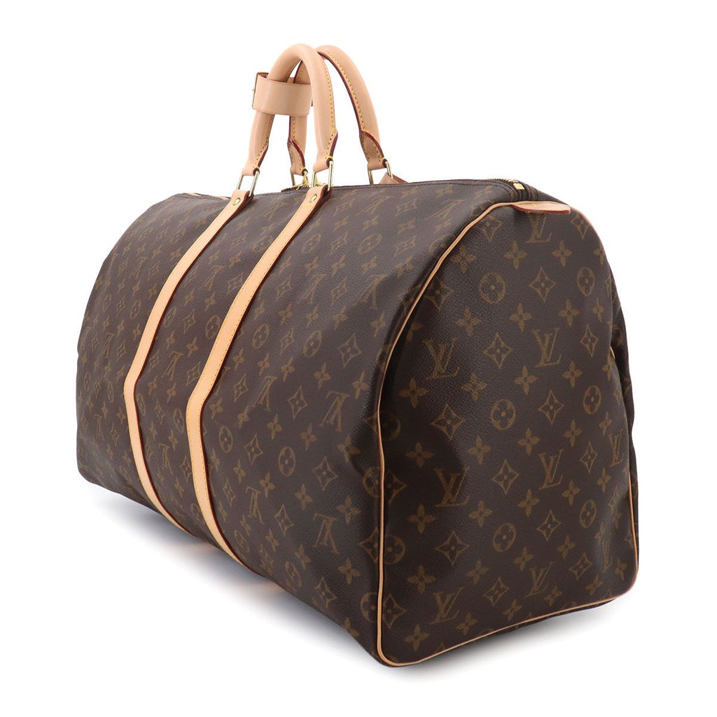 Louis Vuitton Monogram Keepall 55 Boston Bag Brown Gold — view 3