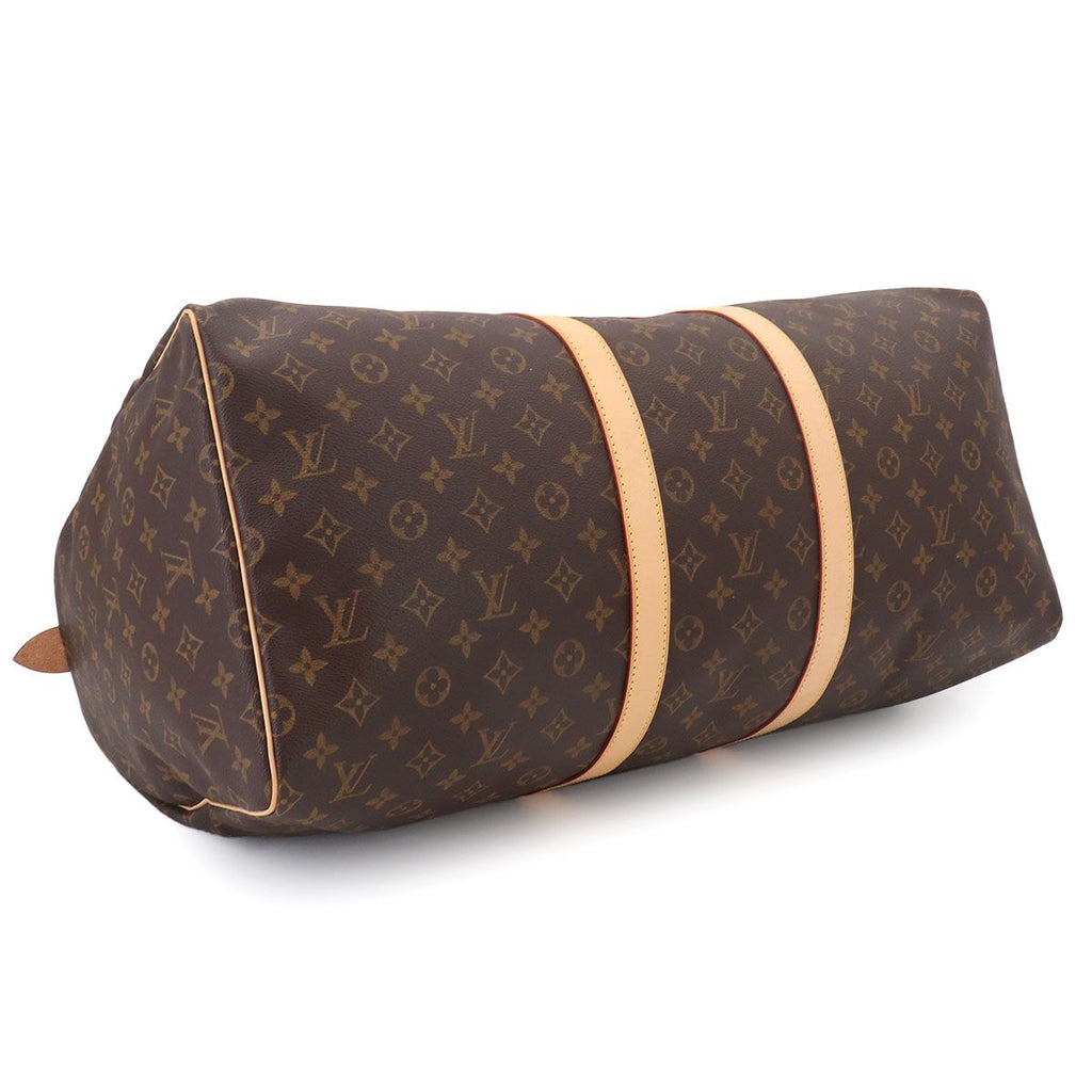 Louis Vuitton Monogram Keepall 55 Boston Bag Brown Gold — view 4