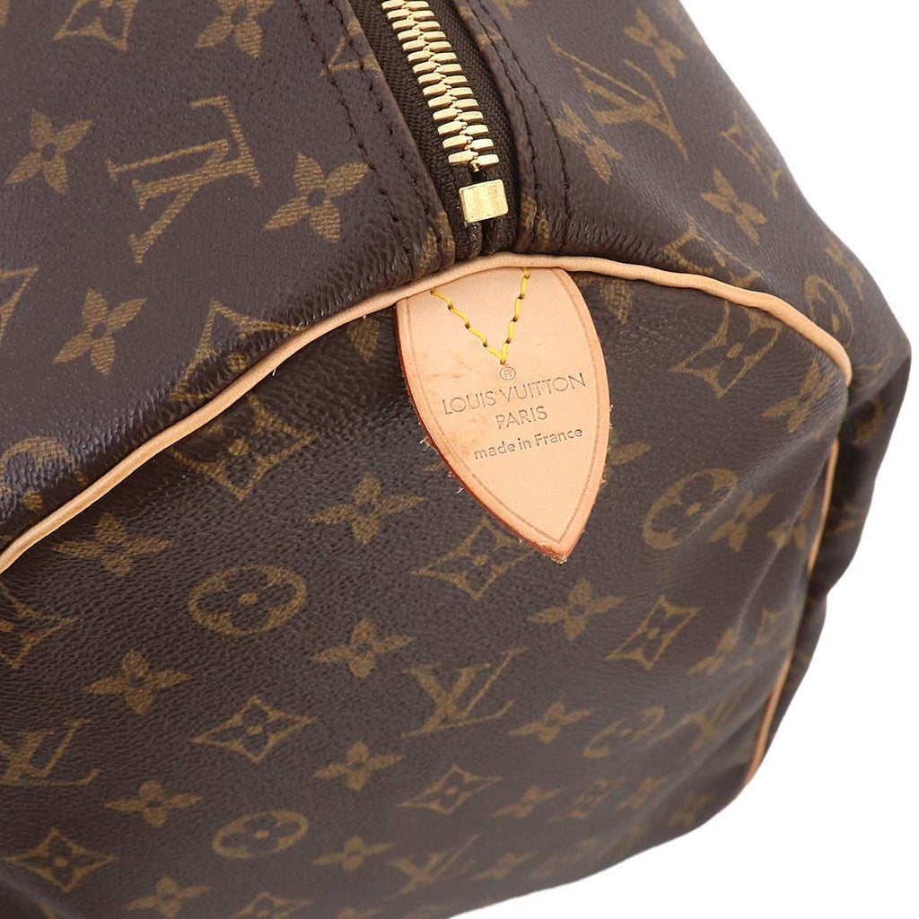 Louis Vuitton Monogram Keepall 55 Boston Bag Brown Gold — view 8