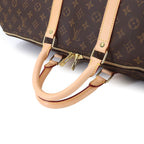 Louis Vuitton Monogram Keepall 55 Boston Bag Brown Gold — view 5