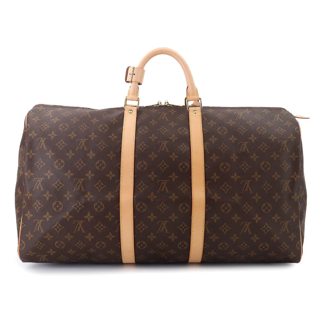 Louis Vuitton Monogram Keepall 55 Boston Bag Brown Gold — view 2