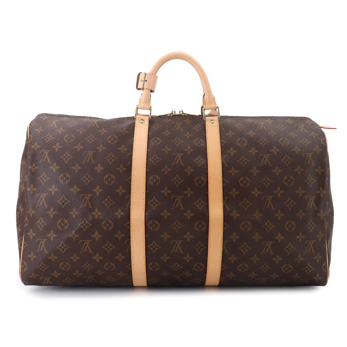 Louis Vuitton Monogram Keepall 55 Boston Bag Brown Gold — view 2