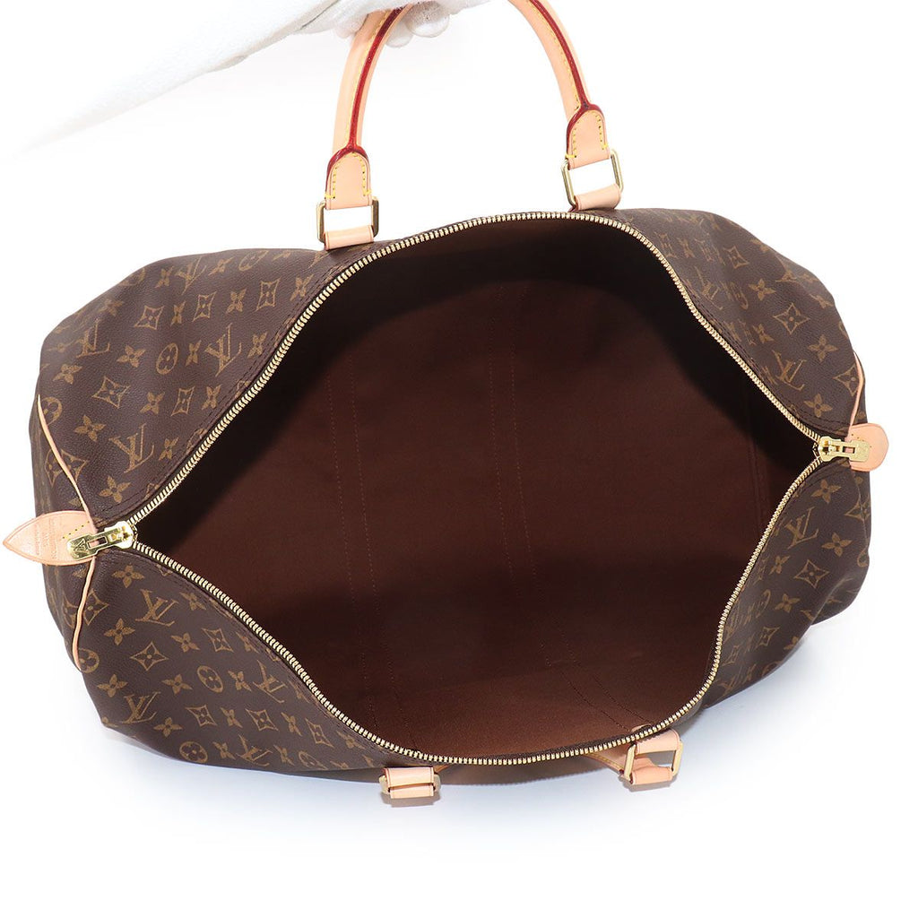 Louis Vuitton Monogram Keepall 55 Boston Bag Brown Gold — view 6