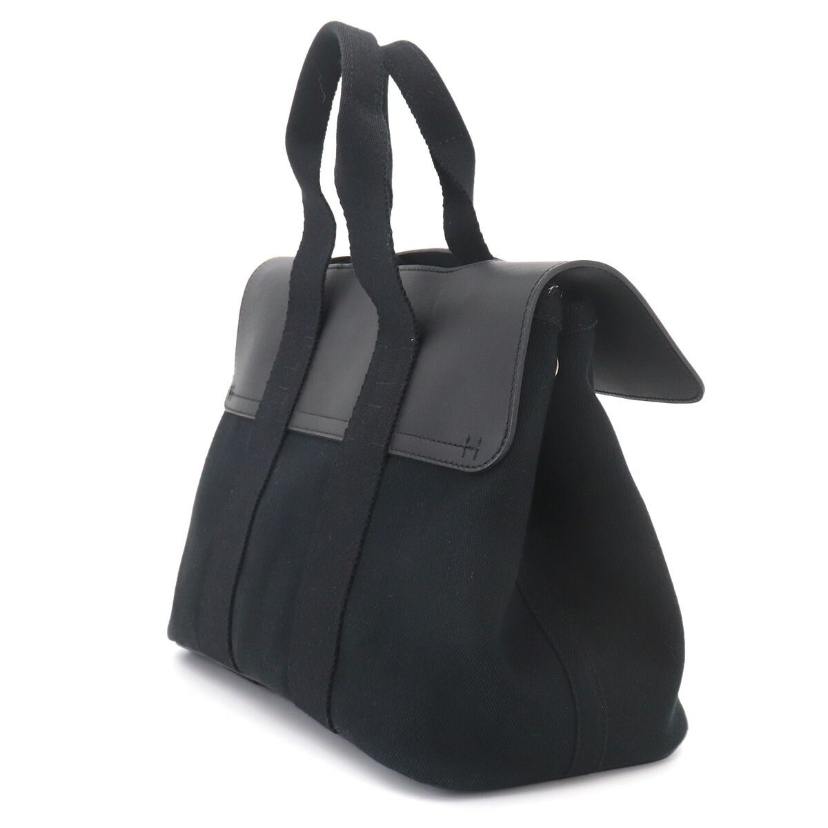 Hermes Valparaiso PM Hand Bag Toilet Blanc Leather Black Silver — view 4