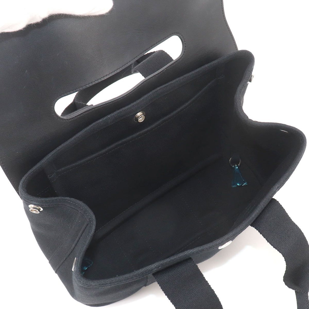 Hermes Valparaiso PM Hand Bag Toilet Blanc Leather Black Silver — view 7