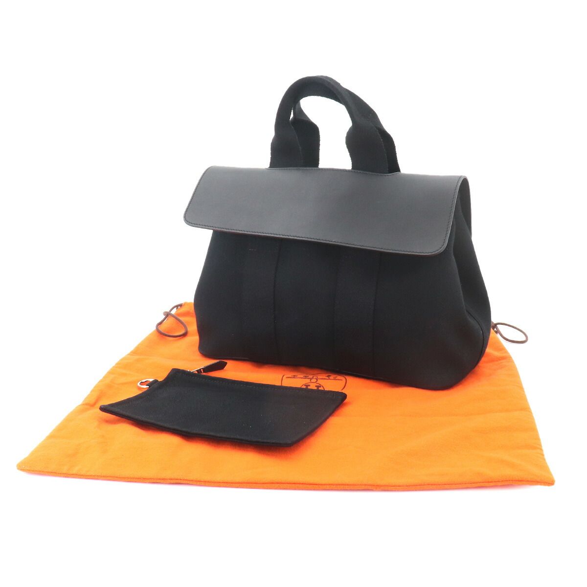 Hermes Valparaiso PM Hand Bag Toilet Blanc Leather Black Silver — view 2