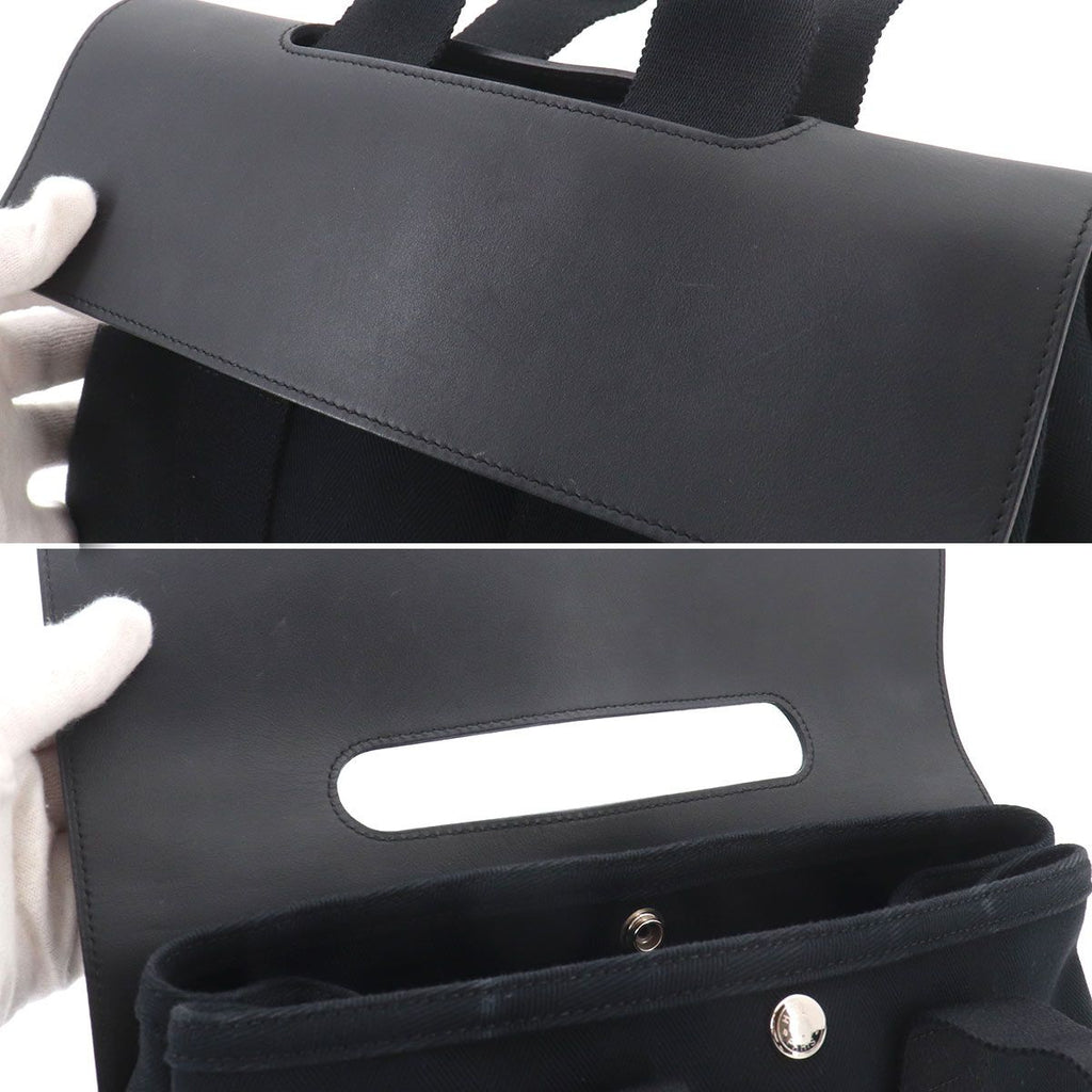 Hermes Valparaiso PM Hand Bag Toilet Blanc Leather Black Silver — view 9