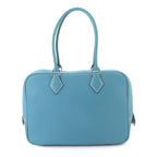 Hermes Plume 28 Hand Bag Togo Blue Jean Silver — view 2