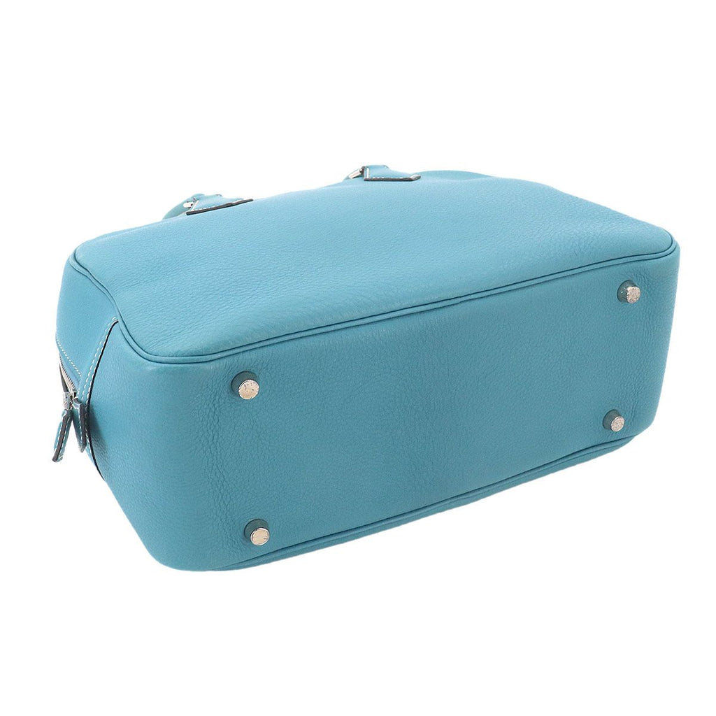 Hermes Plume 28 Hand Bag Togo Blue Jean Silver — view 4