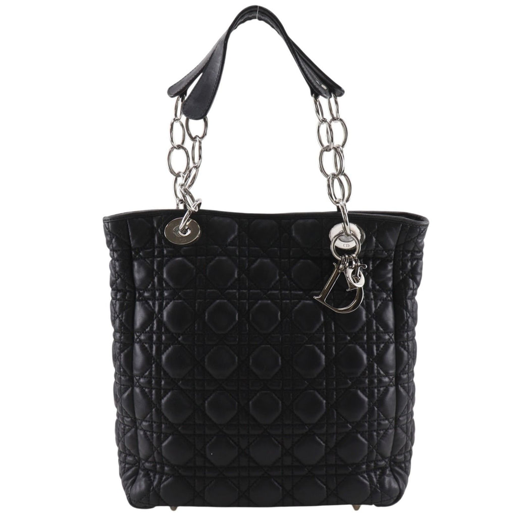 Dior Lady Cannage Chain Tote Lambskin Black