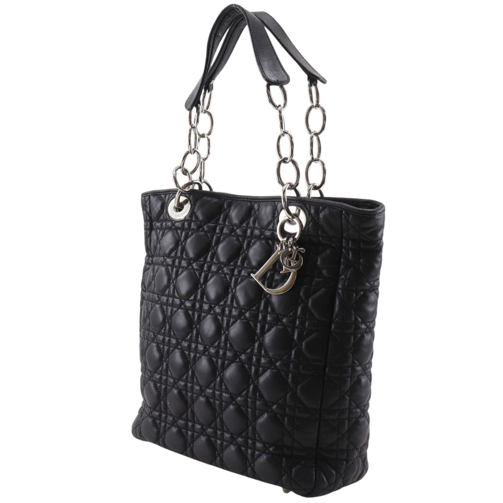 Dior Lady Cannage Chain Tote Lambskin Black — view 2