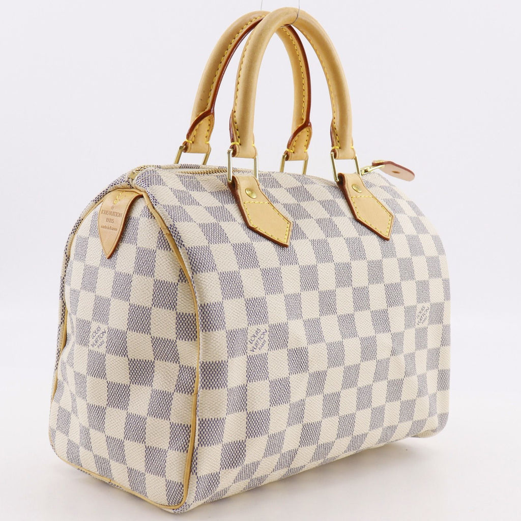 Louis Vuitton Speedy 25 Damier Azur Canvas White Handbag — view 3