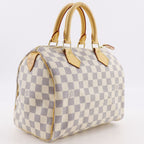 Louis Vuitton Speedy 25 Damier Azur Canvas White Handbag — view 3
