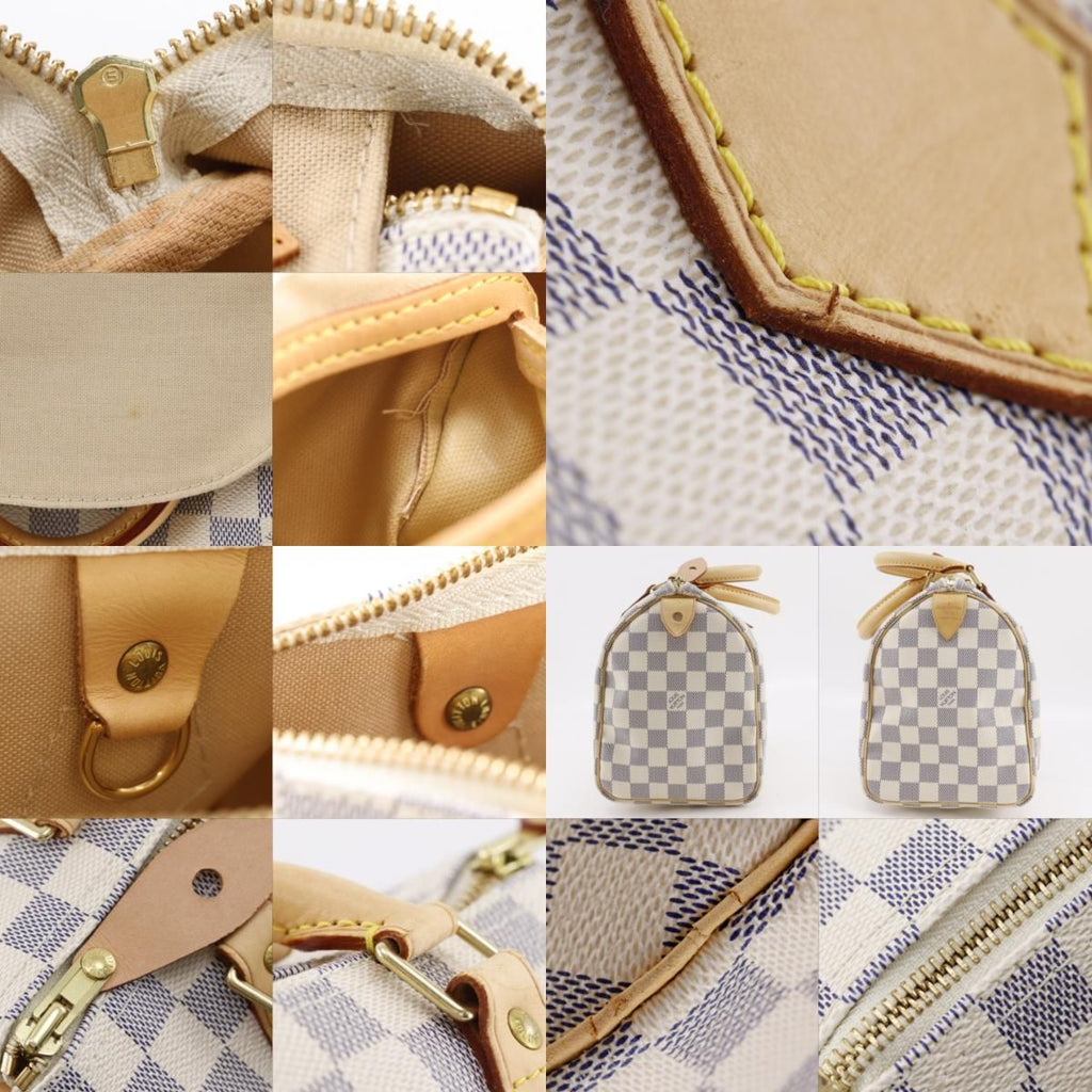 Louis Vuitton Speedy 25 Damier Azur Canvas White Handbag — view 8