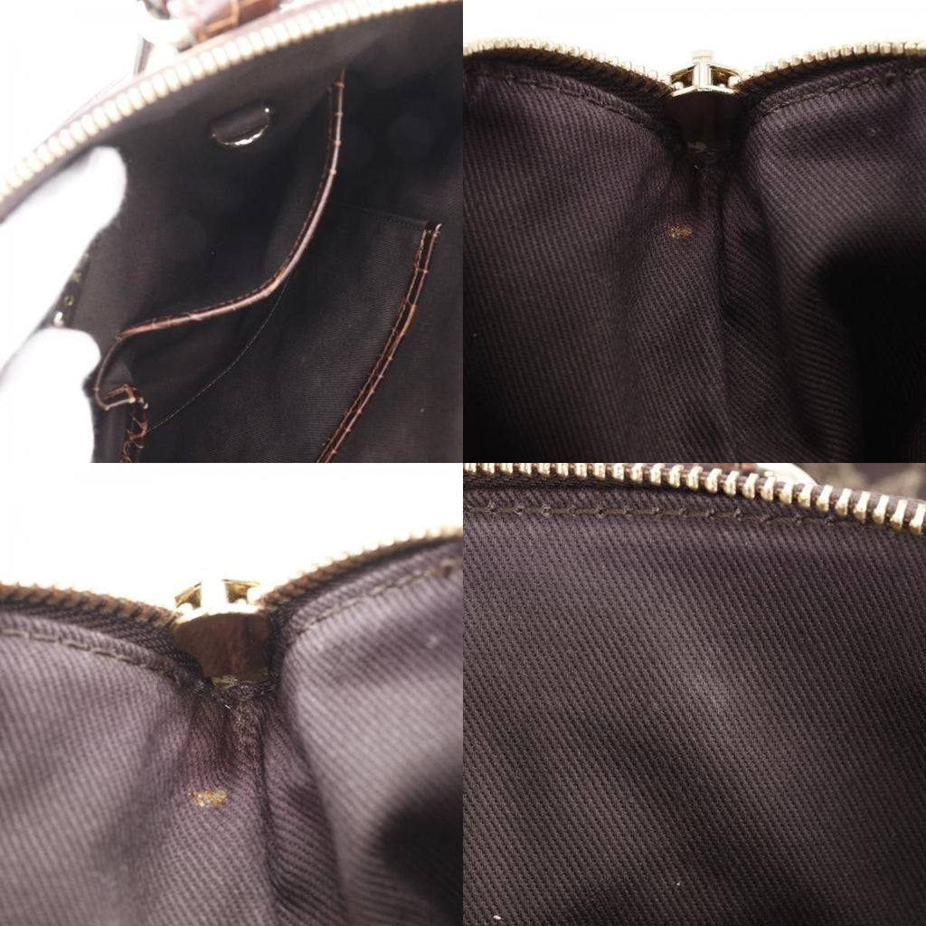 Celine Macadam Pattern Embossed Leather Nylon Brown Tote — view 8