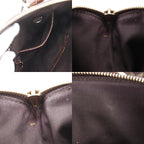 Celine Macadam Pattern Embossed Leather Nylon Brown Tote — view 8