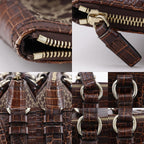 Celine Macadam Pattern Embossed Leather Nylon Brown Tote — view 9