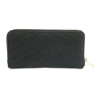 Saint Laurent Lsv Logo Stitch Wallet Zip Around Coin Purse Leather Black — view 2