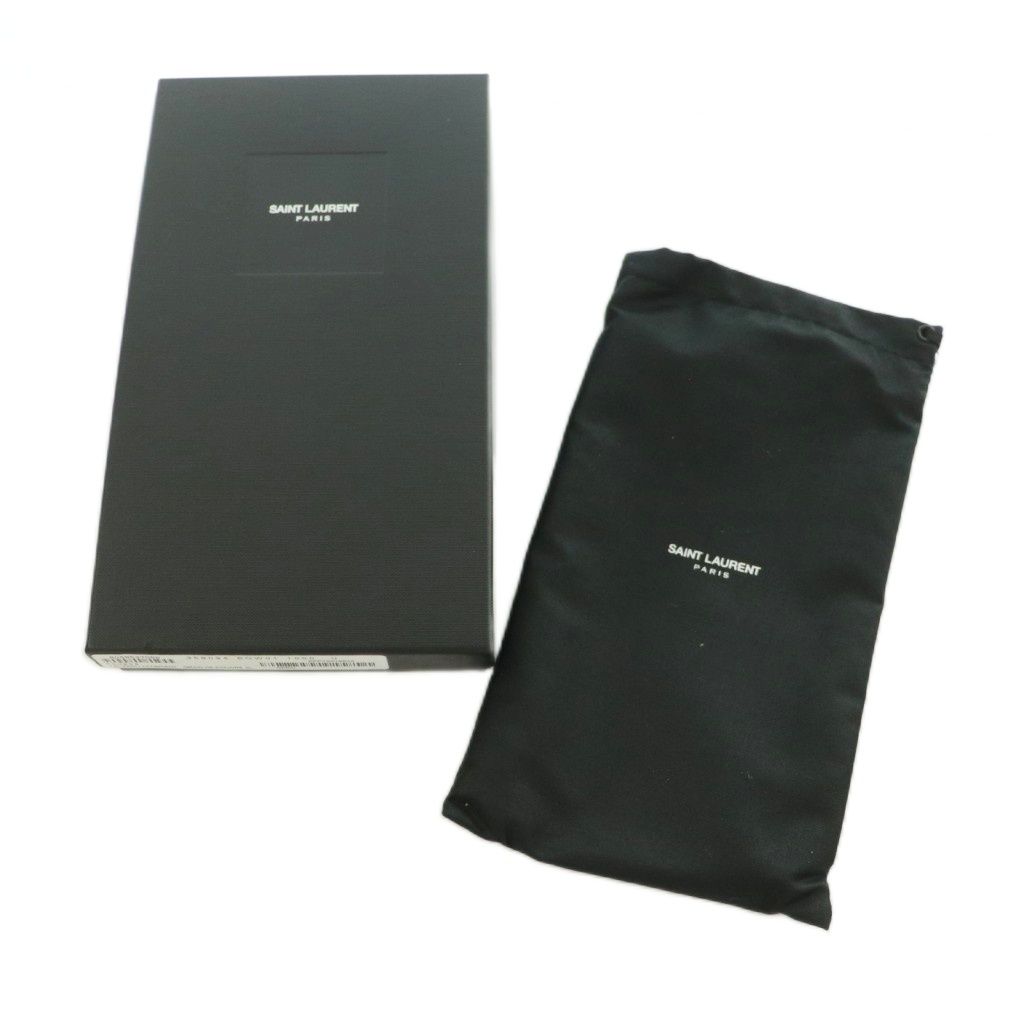 Saint Laurent Lsv Logo Stitch Wallet Zip Around Coin Purse Leather Black — view 7