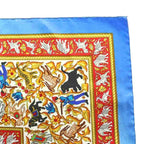 Hermes Chasse en Inde Indian Hunting Carre 90 Scarf Silk Multicolor Blue Red SS — view 4