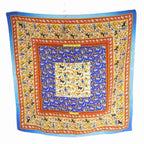 Hermes Chasse en Inde Indian Hunting Carre 90 Scarf Silk Multicolor Blue Red SS