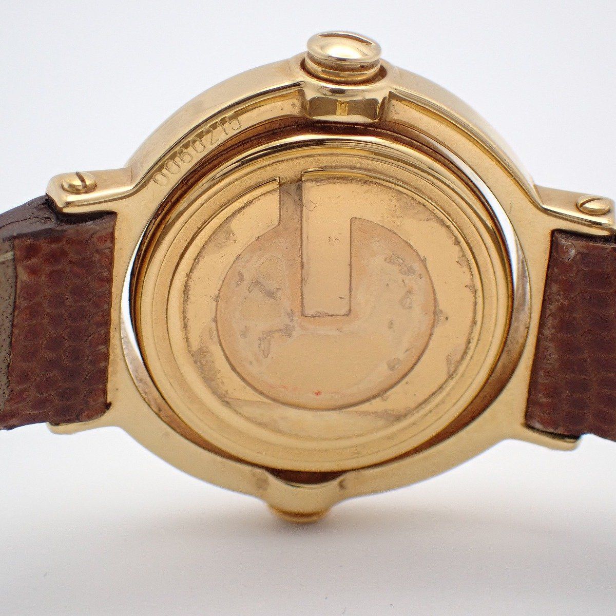 Gucci Breath Watch Quartz Gold White Dial Brown Leather Pawn — view 9