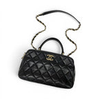Chanel Trendy CC Bowling Bag Lambskin Black Gold Quilted Goro CC Logo Chain — view 5