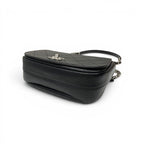 Chanel Shoulder Bag Black Silver Quilted CC Logo Turnlock Chain Single Flap — view 4
