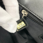 Chanel Shoulder Bag Black Silver Quilted CC Logo Turnlock Chain Single Flap — view 8
