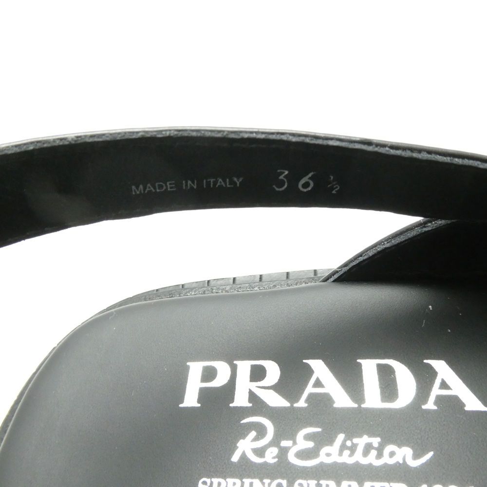 Prada Cross Strap Sandals 36.5 Re Edition Buckle — view 7