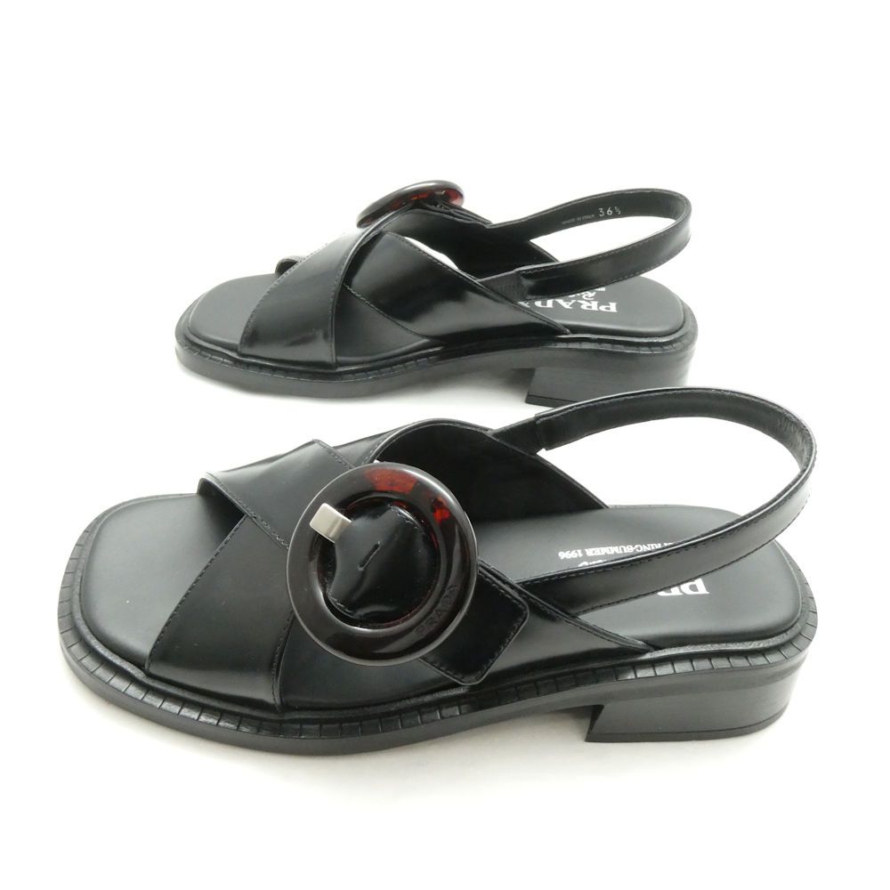Prada Cross Strap Sandals 36.5 Re Edition Buckle — view 3