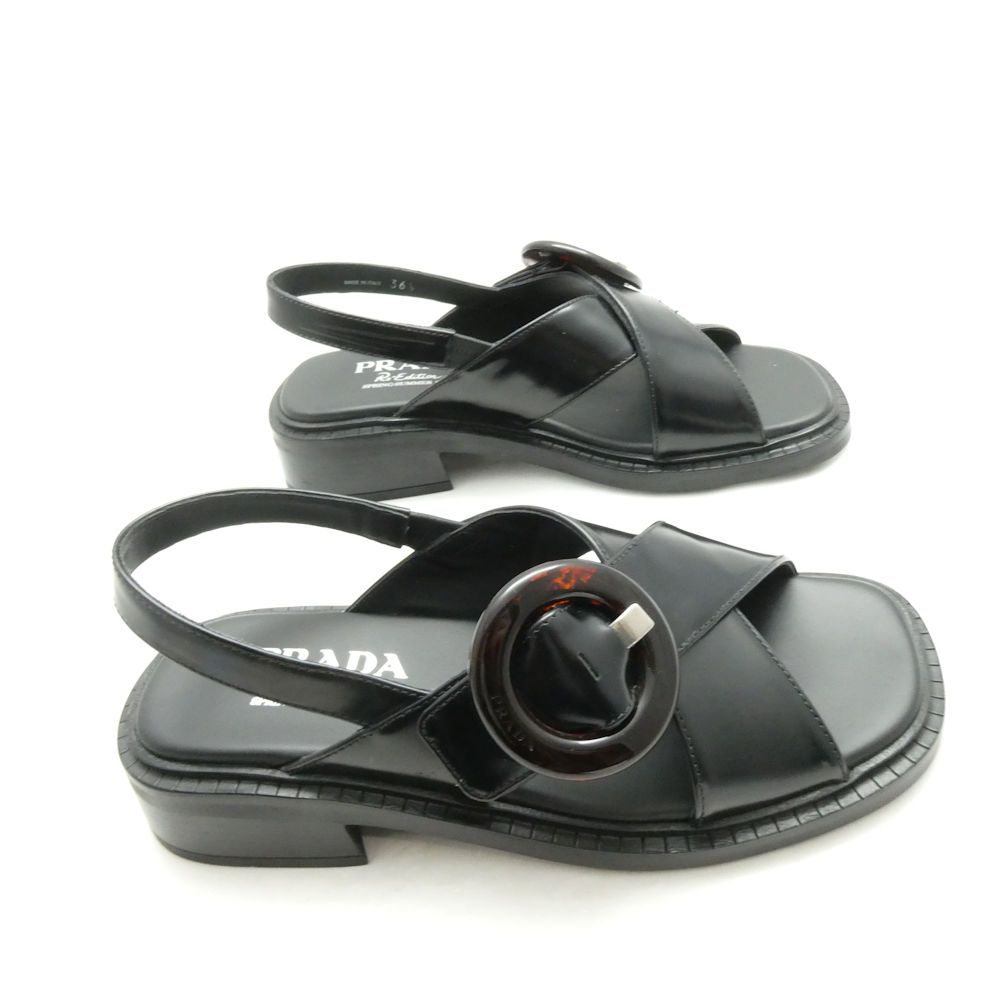 Prada Cross Strap Sandals 36.5 Re Edition Buckle — view 5