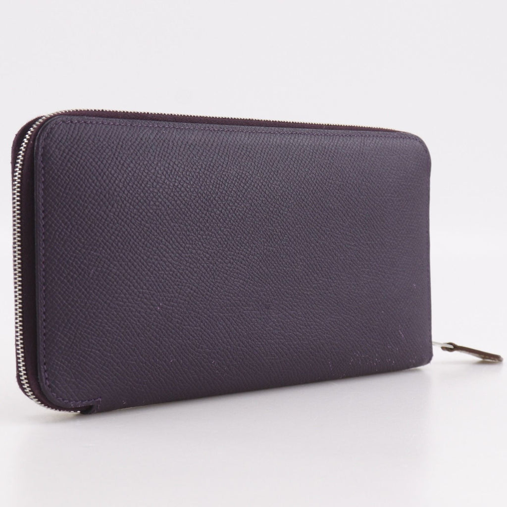 Hermes Azap Silk in Long Veau Purple Silver D Wallet — view 3