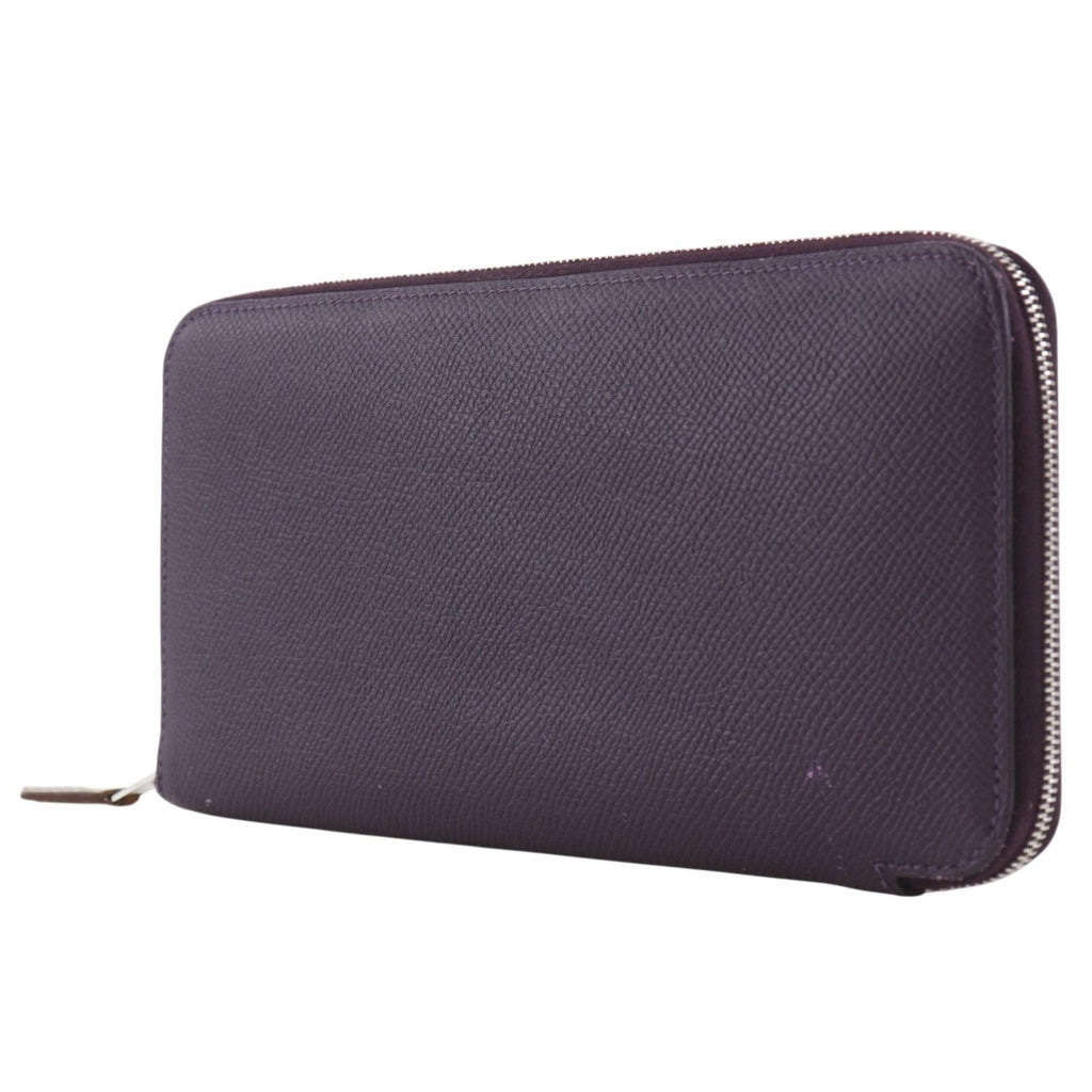 Hermes Azap Silk in Long Veau Purple Silver D Wallet — view 2