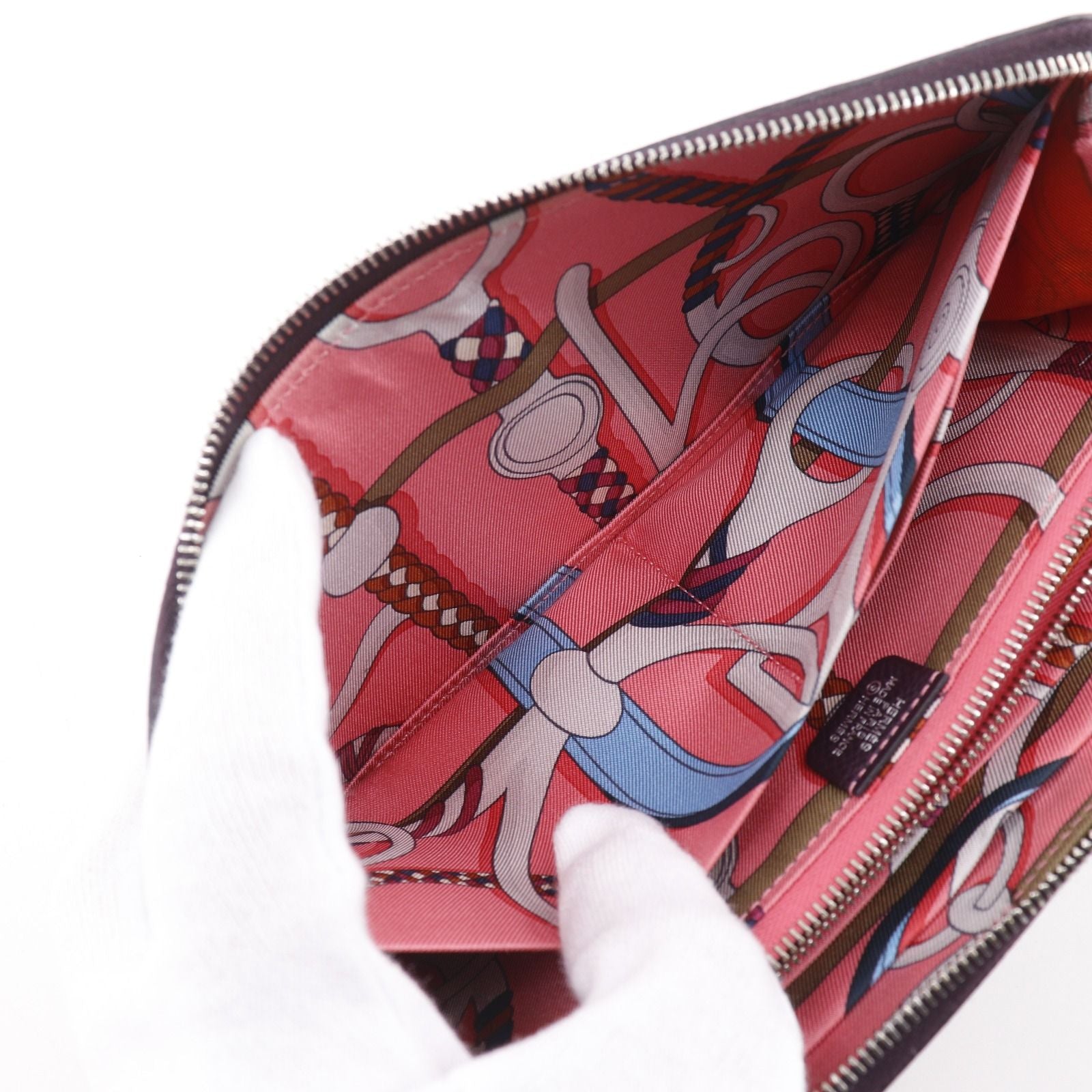 Hermes Azap Silk in Long Veau Purple Silver D Wallet — view 5