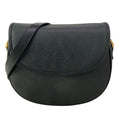 Gucci Shoulder Bag Vintage Black Flap Crossbody Leather