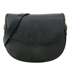 Gucci Shoulder Bag Vintage Black Flap Crossbody Leather