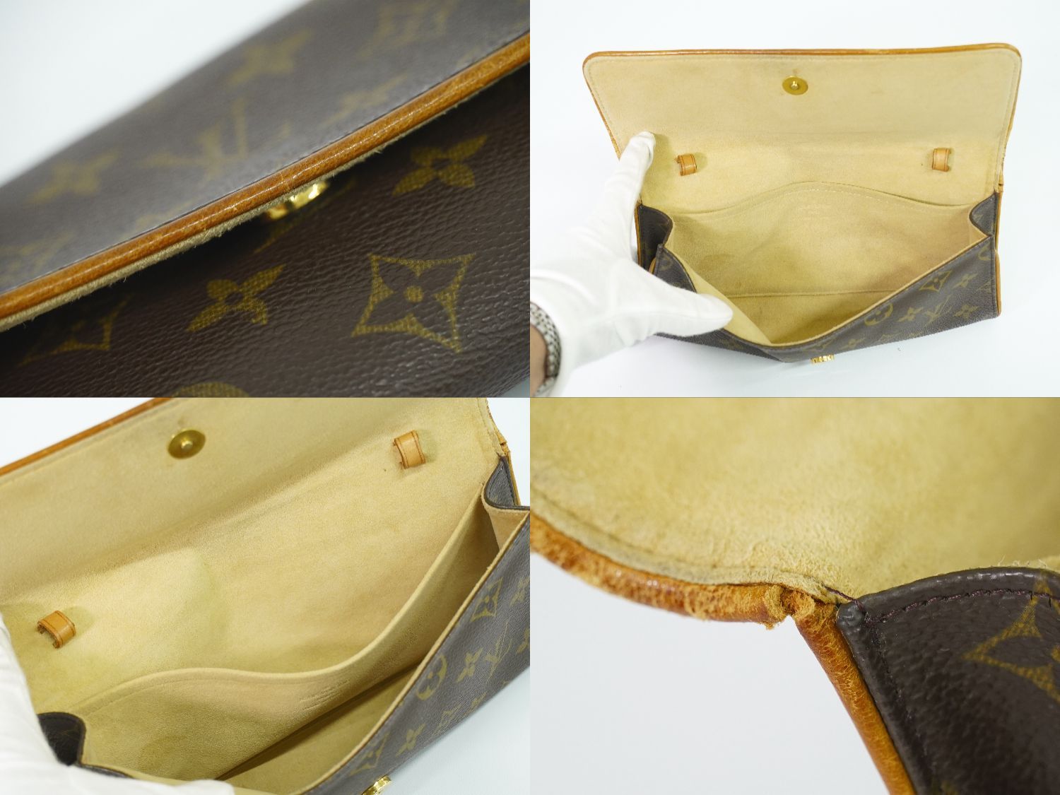 Louis Vuitton LV Pochette Twin GM Monogram Clutch Pouch Brown — view 8