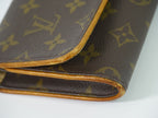 Louis Vuitton LV Pochette Twin GM Monogram Clutch Pouch Brown — view 6