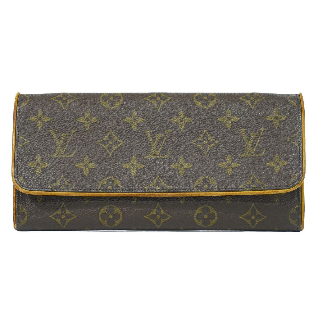Louis Vuitton LV Pochette Twin GM Monogram Clutch Pouch Brown