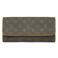 Louis Vuitton LV Pochette Twin GM Monogram Clutch Pouch Brown