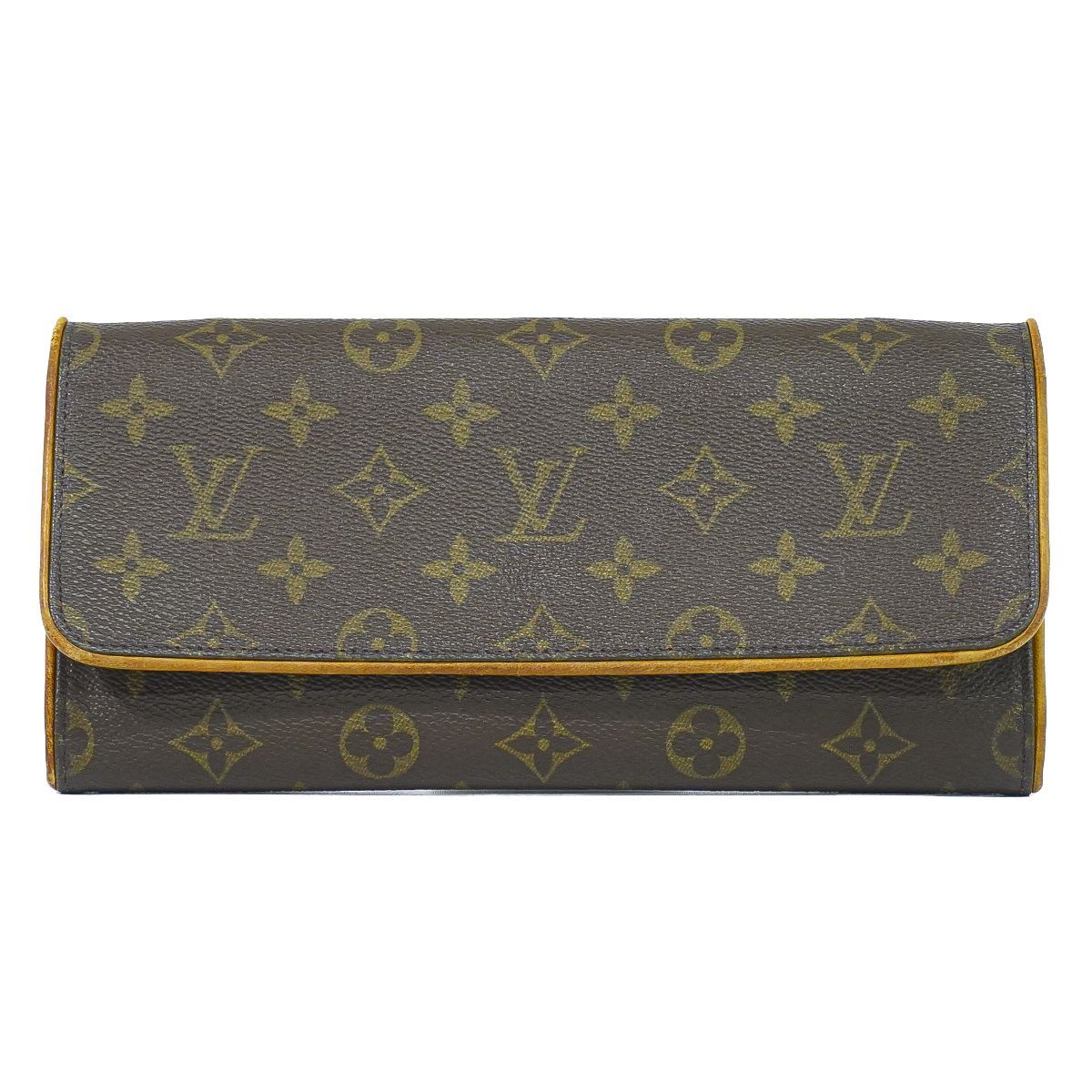 Louis Vuitton LV Pochette Twin GM Monogram Clutch Pouch Brown