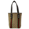 Gucci Tote GG Pattern Sherry Beige Dark Brown Multi Mini Bag Leather