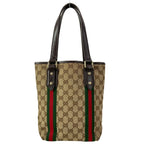 Gucci Tote GG Pattern Sherry Beige Dark Brown Multi Mini Bag Leather — view 3