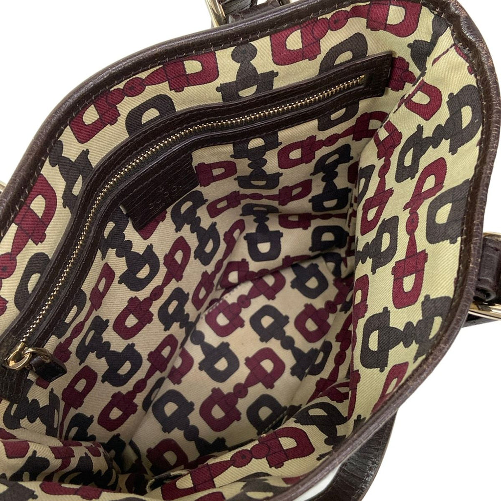 Gucci Tote GG Pattern Sherry Beige Dark Brown Multi Mini Bag Leather — view 7