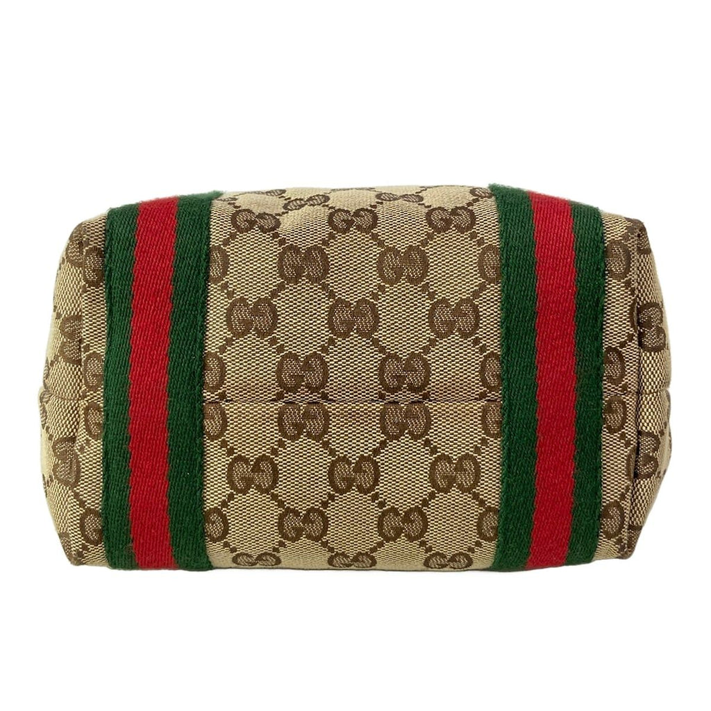 Gucci Tote GG Pattern Sherry Beige Dark Brown Multi Mini Bag Leather — view 5
