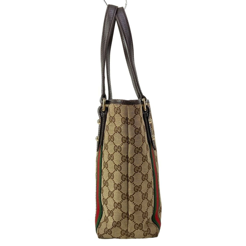 Gucci Tote GG Pattern Sherry Beige Dark Brown Multi Mini Bag Leather — view 4